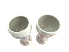 Studio Art Wine/Water Stoneware Handmade 7.5″ Chalice Goblets Mint Condition