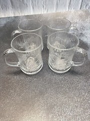 Vintage Arcoroc Canterbury Crocus Impressed Glass Coffee Tea Cup France (4)