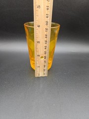 VTG MCM Hazel Atlas Set of 6 Thumbprint Coindot Glass Juice Cup Tumblers READ