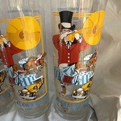 Jim Beam Drinking Glass Horse Racing Stakes Spiral 1988 Festival Lot Of 4 Box21