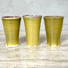Trio (3) Michael McCarthy Studio Art Pottery Tumblers /Cups/Vases