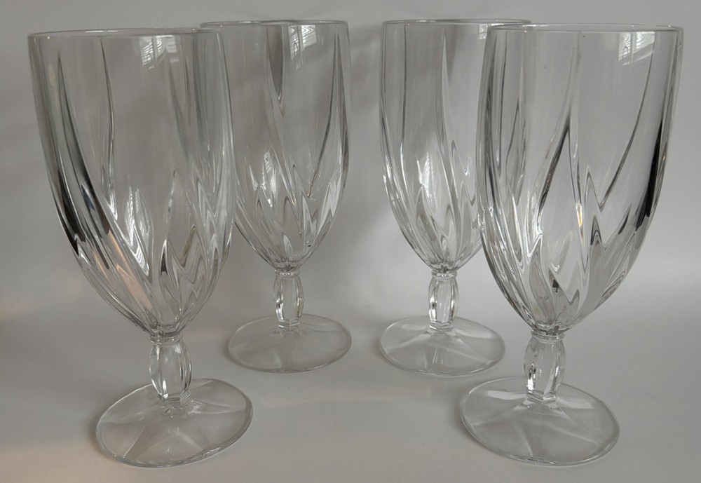 4 Waterford Marquis Improvisations Iced Tea Glass Water Goblets 7.5″ Tall Set