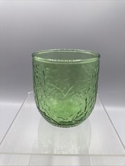 Vintage Anchor Hocking Sherwood Leaf Spearmint Green Juice Rocks Glass 3.25″