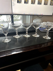 Vintage Libbey Knob Hill (Candlewick Copycat) COCKTAIL Glass ball stem Set of 3