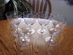 Wine Etched Floral Blown Smooth Stem 10 Oz Capacity – Set of 6 Glasses