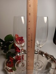 Tiffany & Co. Italy Crystal 9.5″ CLASSIC U CHAMPAGNE FLUTES GLASSES Set 2 no Box