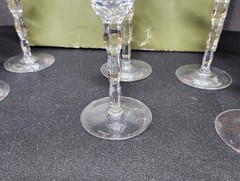 Christofle Set Of 6 KAWALI Platinum Rim MultiSide Wavy Stem White Wine Glass 6¾