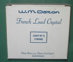 Lot of 10 W.M. Dalton French 24% Lead Crystal Unit No. 2 Wine Glasses (10) Boxes