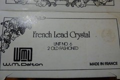 W.M. Dalton Verite Pattern French Lead Crystal Unit No. 5 Old Fashioned Set