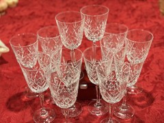 Vintage Cristal D’Arques Masquerade Crystal Goblets Set of 14 France Ex Cond