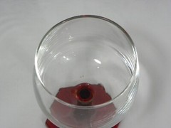 Vintage Luminarc Clear and Ruby Red Hexagon-Base 7 oz. Wine Goblet or Cordial