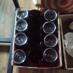 Set Of 2 Ruby Red Vintage Wine Glasses Verrerie Cristallerie Of France