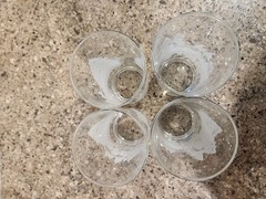 Set Of 4 Frosted Winter Sleigh Ride Tall Clear Drinking Glasses Barware 14 oz