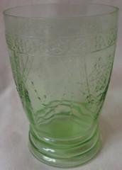 Georgian Green Water Tumbler Flat 4″ 9 oz Federal Glass Company