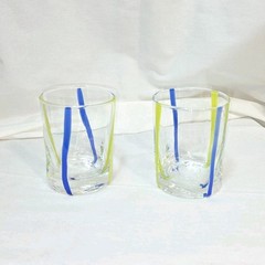 2-Alessandro Coppola Murano, Goto Glass Tumblers 4″ Made in Italy 1977 Handmade