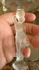 Vintage Bayel Baccus Crystal France Nude Figural Stem Wine Goblets Set of 4