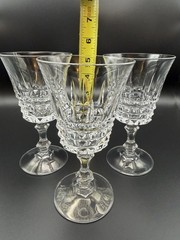 Set/3 Cristal D’Arques TUILLERIES VILLANDRY Crystal Wine Glasses 5 1/4″