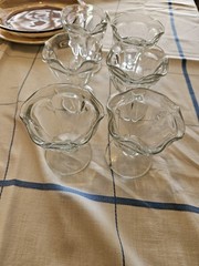 Anchor Hocking Tulip Ice Cream Sundae Dessert Parfait Glass Cups Set Of 7