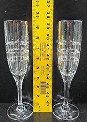 7 Ralph Lauren Cocktail Party Fluted Champagne Set Crystal Clear Stemware RL Lot