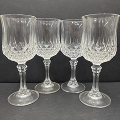 Cristal d’Arques Set of Four Longchamp 6oz Stemmed Footed Goblet Glasses