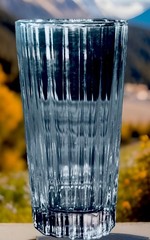 Cristal D’Arquez Durand Meridien Vertical Ribbed Square Bottom Tumbler Glass