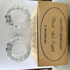 WM Dalton 24% French Lead Crystal Verite Pattern Unit No 6 Beverage Glasses NIB