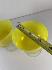 MCM Canary Yellow Blown Encased Glass Coup Champagne Glasses Set 2~Barware~Gift