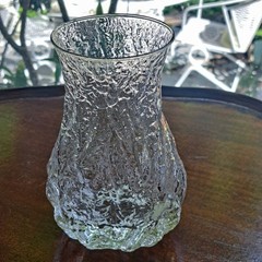 Selezione IVV Italian Crystal Glacier Ice Bark Clear Glass Vase 7 In