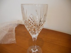 2 HEAVY 1.8 POUNDS DEEP CUT CRYSTAL Water Goblet 8″ Tall 8 oz Wine Glass U GET 2