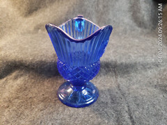 AVON FOSTORIA BLUE PITCHER ~ George Washington Mt. Vernon ~ 1976 (C7B2)