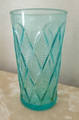Vintage Anchor Hocking Aquamarine Gemstone Kimberly 5.25″ Glass Tumbler w/DWD