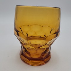 Vintage Anchor Hocking? Viking? Fenton? Glass Georgian Amber Flat Juice Glass