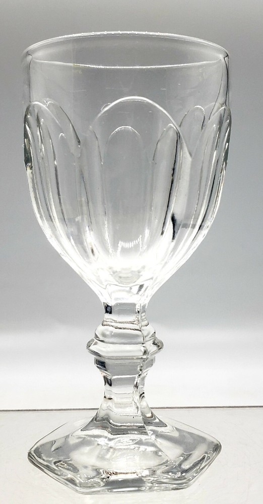 Heisey Clear Glass Wine No. 341 Puritan Pattern 6 Panel 4″ Tall c.1896-1905 EAPG