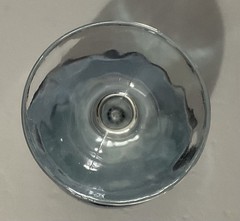 1 Vtg Bartlett Collins Blue Glass Thumbprint Water Wine Beer Goblets MCM