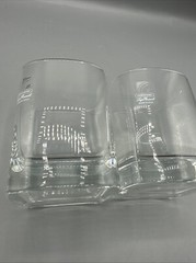 Luigi Bormioli Light & Music Whiskey Rocks Glasses Square 9oz Italy Set/2 NEW