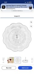 The Pioneer Woman Colette Scalloped Clear Wine Glasses 15 oz Set of 4