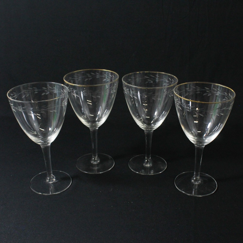 Set of 4 MCM Gorham Adriana Gold Water Goblets 6.5″