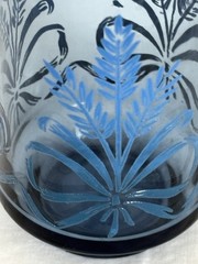 Set of (3) Small Vintage MCM Libbey Bolero Blue Wheat Juice Tumbler Glasses