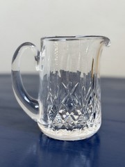 Elegant Crystal Pitcher & 7 Matching Glasses Set Classic Cut Glass Pattern Vtg