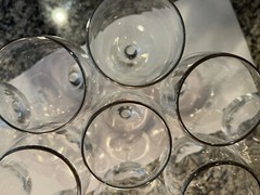 Lenox Crystal Ariel Platinum Trim Wine Glasses, set of 12, 7.625 “ tall