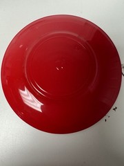 Vintage PASABAHCE Turkish Red Scroll Design Glass Tea Cup & Saucer, Set Of 4