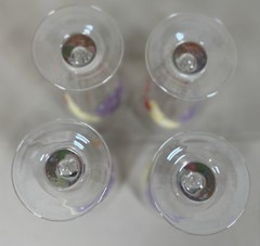 Vintage Fruit Motif Parfait Glasses Iced Tea Dessert Set Of 4