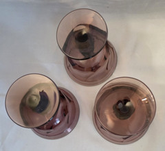 Lot of 3 VTG Fostoria Jamestown Purple Amethyst Champagne Sherbet Glasses