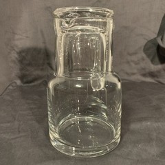 ‘Tumble Up’ Carafe Jug Pitcher W Nesting Glass 7 In Nightstand Desk Water Drink