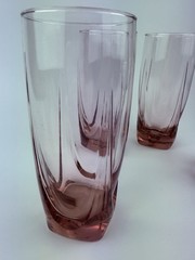 Set Of Four Vintage Libbey Imperial Plum Tumbler glasses 6.5 “ Tall VGC
