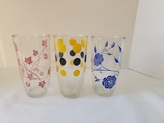 Hazel Atlas 1 Pint Sour Cream Glasses Set of 3 Vintage From 1950’s