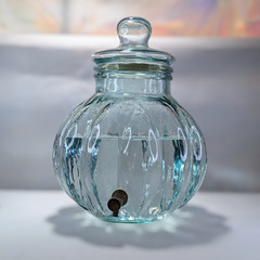 Vintage Glass Beverage Dispenser Pumpkin Spigot Nozzle Spout 14 1/4″ ITALY