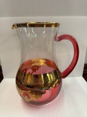 Vintage Arte Italica Italy? Interglass? Ruby Pitcher 8″