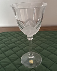 Lot of 4 Cristal J D Durand Wine Goblets/Glasses Frosted Petals Stemware France