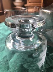 Toscany Etched Clipper Ship Decanter w/ Stopper & 6 Footed Whiskey Rocks Glasses